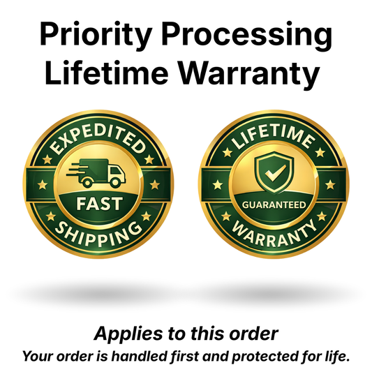 Priority Processing + Lifetime Warranty